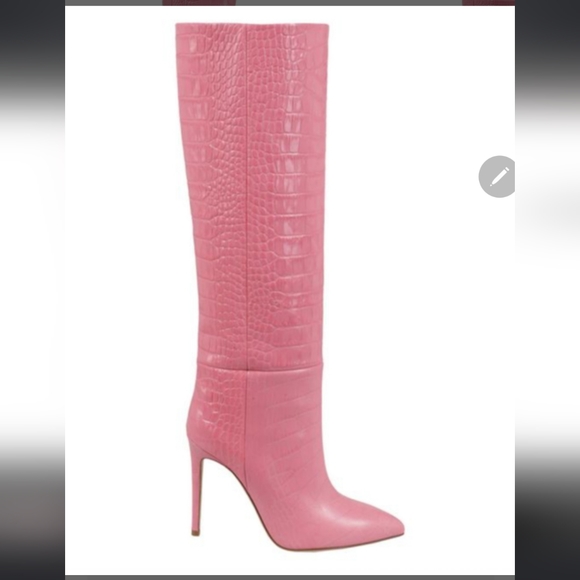 Paris Texas Croc Embossed Leather Boot in Flamingo Size 38.5 - Picture 13 of 16